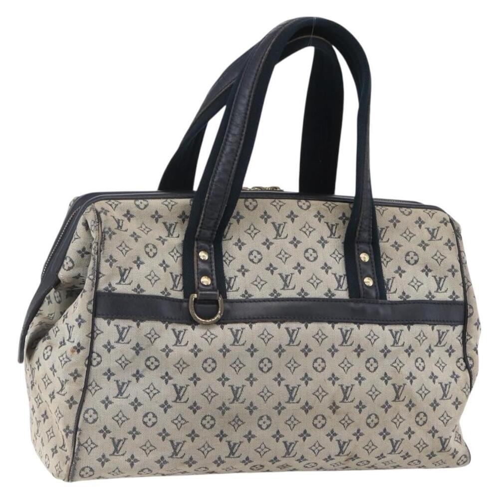 LOUIS VUITTON Monogram Mini Josephine GM Hand Bag Blue M92211 LV Auth ep11840
